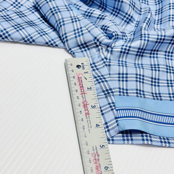 Burberry High Waist Pull On Shorts Blue Check Print 100% Silk Size 2 NWT $820 - Picture 12 of 13